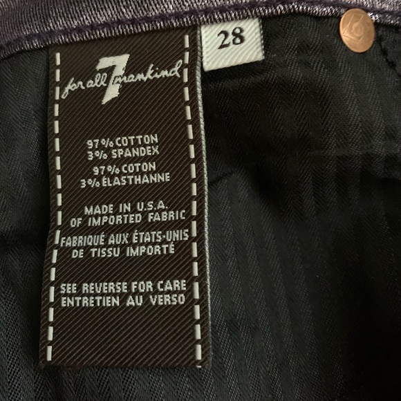 7 For All Mankind Purple Metallic Jeans - Picture 3 of 10